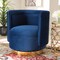 Baxton Studio Saffi Royal Blue Velvet Upholstered Gold Finished Swivel Accent Chair 163-10572 - alternate 4